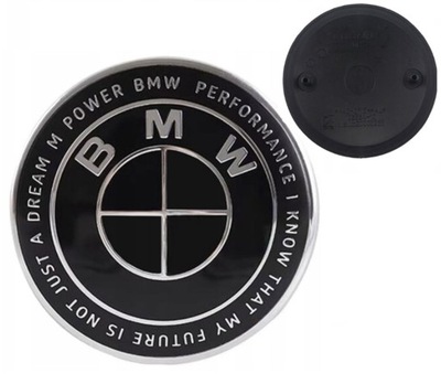 BMW anniv 82mm emblemat znaczek maska klapa CZARNY