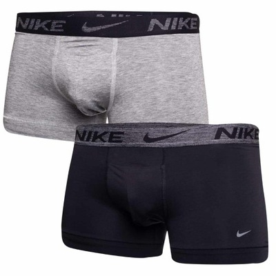 NIKE BOKSERKI MĘSKIE TRUNK 2PK CZARNE/SZARE r. XL