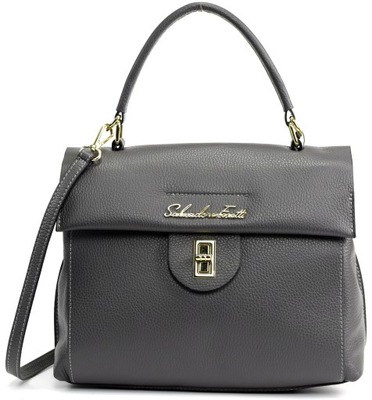 TOREBKA SALVADORE FERETTI SKÓRA SZARA LUX 920D