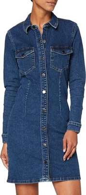 JDY jeansowa koszulowa sukienka mini S