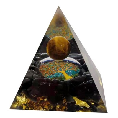 Generator energii z kryształowej piramidy orgonu Obsydian chroniący przed stresem