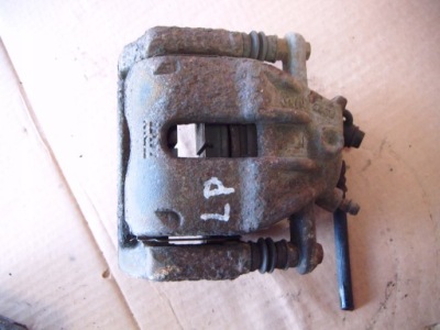 Micra k12 03- суппорт тормозной левый перед + скоба фото №1