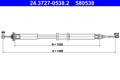 ТРОС ГАЛЬМА РУЧНОГО FIAT ЗАД PUNTO 99-12 LEWY/PRAWY 24.3727-0538.2