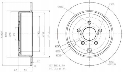 Maxgear гальмівні диски ham. 2szt subaru t. outback impreza фото №1