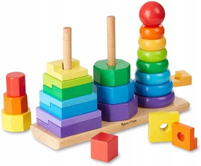 Klocki piramida Melissa & Doug drewniane układanki 25el