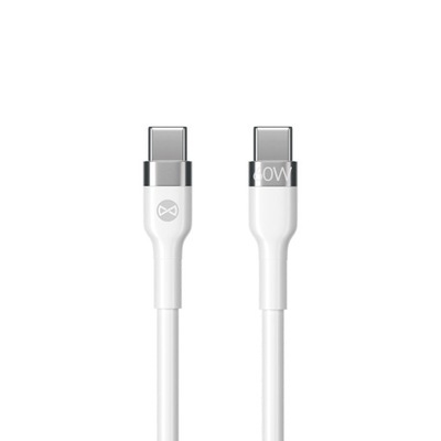 Forever kabel Flexible USB-C - USB-C 1,0 m 60W biały