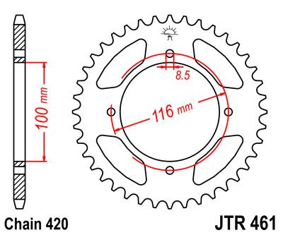 PINION GEAR REAR JT 54-ZEBOW KX 80 1986-2000  