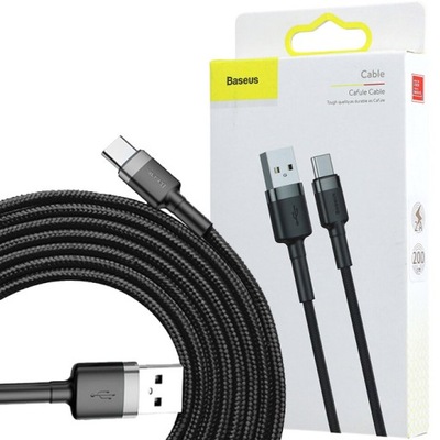 Kabel USB-A - USB-C, Baseus Cafule, 2A, 2M, QC3.0
