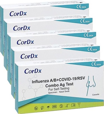 Cordx TEST COMBO 4w1 COVID-19 Grypa typu AB RSV PL DŁUGA DATA WAŻNOŚCI