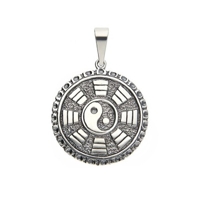 BUDDYJSKI TALIZMAN ZNAK YIN YANG SREBRO 925
