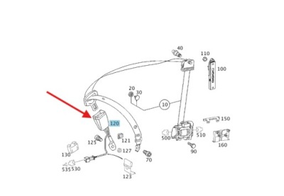 Замок поперечина водителя левый перед mercedes e w211 оригинальный номер a2118603369 фото №1