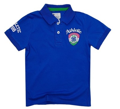 BLUZKA polo CHALLENGE r 8 - 122/128 cm BLUE