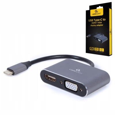 Adapter Przejściówka USB typu C na HDMI + VGA