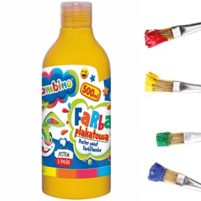 FARBA PLAKATOWA BAMBINO 500ml w butelce ŻÓŁTA