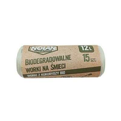 Worki na śmieci biodegradowalne 12 l 15 szt. zielo