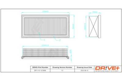 DRIVE+ ФИЛЬТР ВОЗДУХА MITSUBISHI 1.5B 10-12 C OLT VI