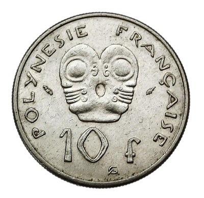 POLINEZJA FRANCUSKA 10 FRANCS 1983 MASKA