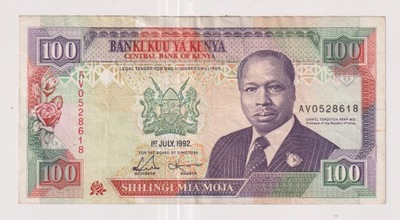 Kenia 100 shillig 1991 ladny stan z obiegu
