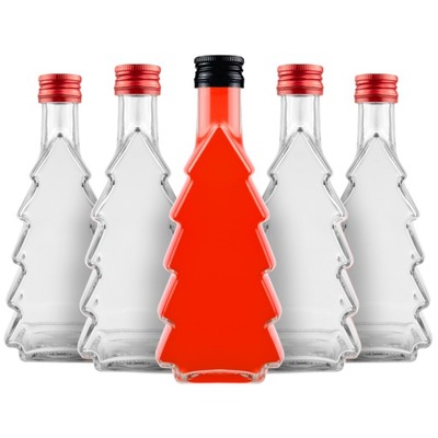 20x ZESTAW Butelki szklane CHOINKA 500 ml na likier nalewki prezent ŚWIĘTA