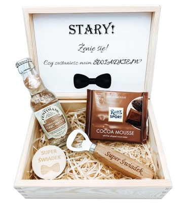 ZAPROSZENIE dla ŚWIADKA PROŚBA o ŚWIADKOWANIE PYTANIE BOX PREZENTOWY GRAWER