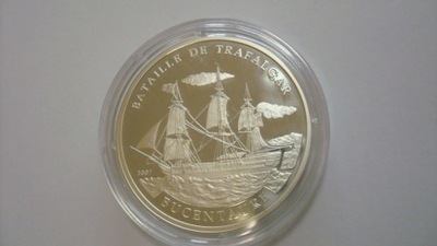 Moneta CFA 2007 1000 franków - żaglowiec Bucentaure srebro