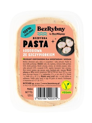 Pasta bezrybna łososiowa ze szczypiorkiem 125g Bez