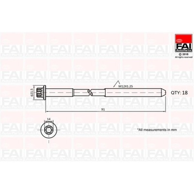 JUEGO PERNOS CULATA DE CILINDROS CILINDROS FAI AUTOPARTS B2101  