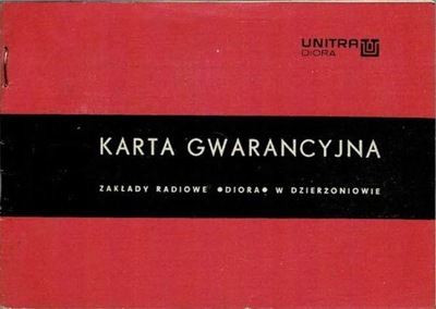 Karta gwarancyjna Jubilat Unitra Diora