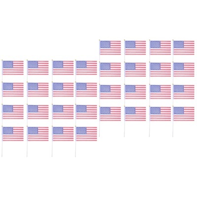 USA TRZYMAJĄ FLAGĘ MAŁE FLAGI AMERYKAŃSKIE