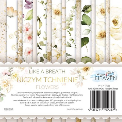 Zestaw Papierów Niczym Tchnienie - Kwiaty Listki do wycięcia - Paper Heaven