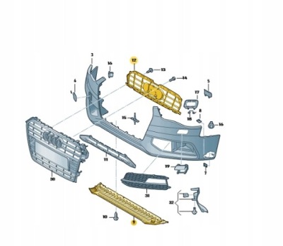 Накладка радиатора кронштейн audi a4 b8 8k0807611b фото №1