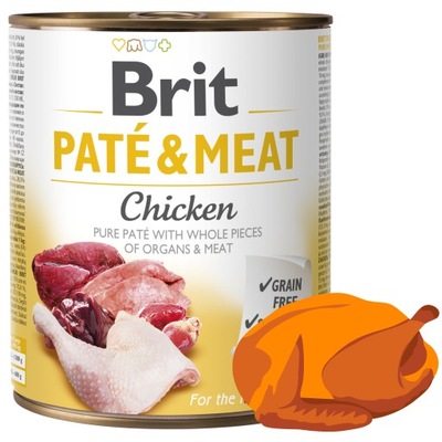 Karma Mokra Dla Psa Brit Pate & Meat Kurczak 800g Chicken