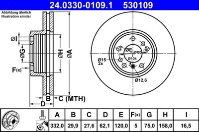 2X DISKU STABDŽIŲ BMW PRIEK. X3/X5 3,0-4,4 00-10 POWER DISC 24.0330-0109.1 