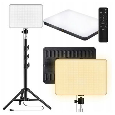 DO ZDJĘĆ STUDYJNA LAMPA LED + STATYW 200 CM OŚWIETLNIE CIĄGŁE STUDIA PILOT