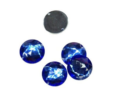 Kamienie do przyszycia okrągłe 20mm-niebieskie