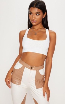 PRETTYLITTLETHING TOP KRÓTKI DAMSKI ECRU 42 ULM