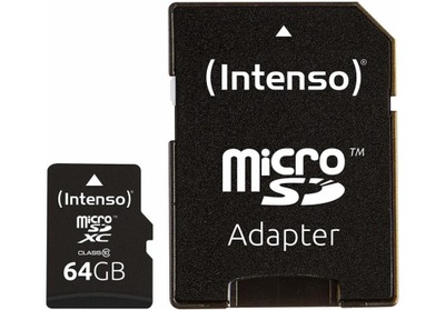 Karta pamięci Intenso microSD 64Gb Klasy 10 z adapterem