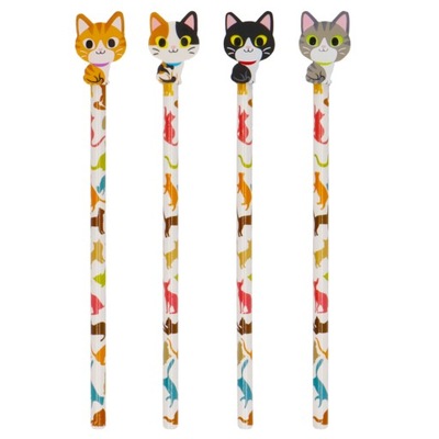 24x Ołówek z gumką koty kotki kociaki