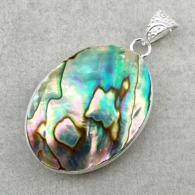 Paua abalone zawieszka 34x26 mm nr 98