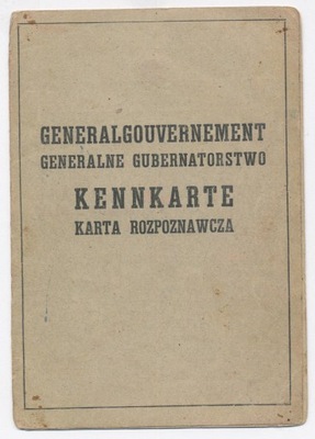 GG, Kennkarte Warszawa 1943 r. (143)