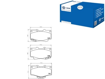 HELLA PAGID ZAPATAS DE FRENADO TOYOTA 4 RUNNER 3.4 4  