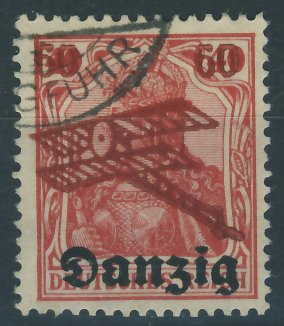 Danzig 60 Samolot nadruk na zn. 40 pf. Germania