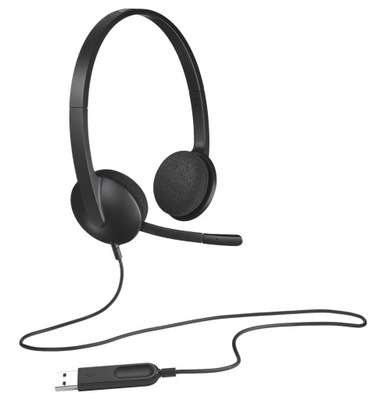 Słuchawki Nauszne do komputera z Mikrofonem USB Headset Logitech H340