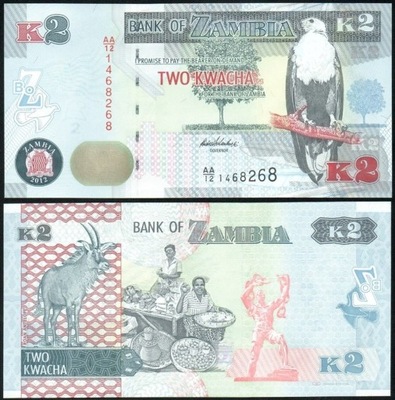 $ Zambia 2 KWACHA P-49a UNC 2012