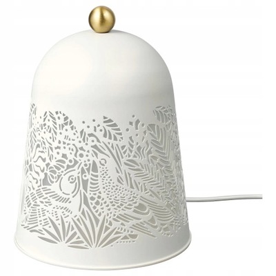 IKEA SOLSKURR lampa stołowa LED biała