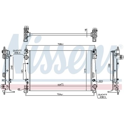 CHLODNICA, SISTEMA DE REFRIGERACIÓN DEL MOTOR NISSENS 617864  