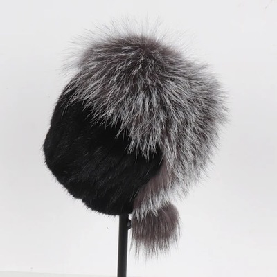 czapka zimowa Zimowe dzianiny 100% naturalne futro z norek elastyczne czapk