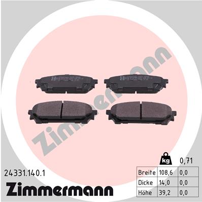 ZIMMERMANN 24331.140.1 TRINKELĖS STABDŽIŲ 