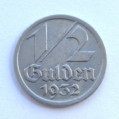 Polska. Wolne Miasto Gdańsk 1/2 guldena, 1932.