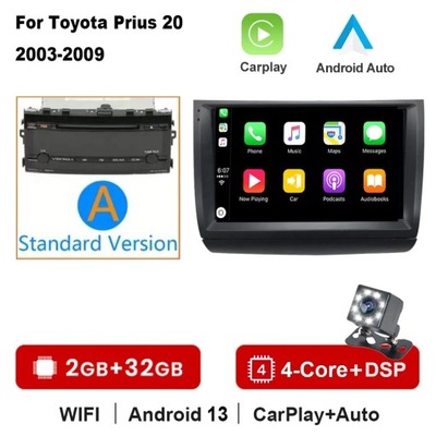 NAWIGATOR GPS ANDROID 13 RADIO DE AUTOMÓVIL CARPLAY PARA TOYOTA PRIUS 2002-2009 2006  